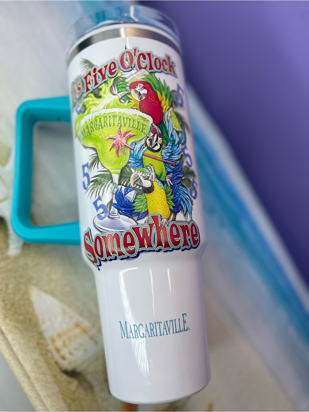 Margaritaville “It’s Five O’Clock Somewhere” Tumbler 40oz Stainless Steel - Picture 2 of 7